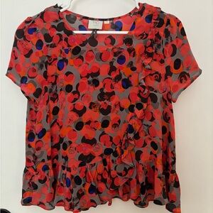 100% Silk Boxy Crop Tee - Anthropologie